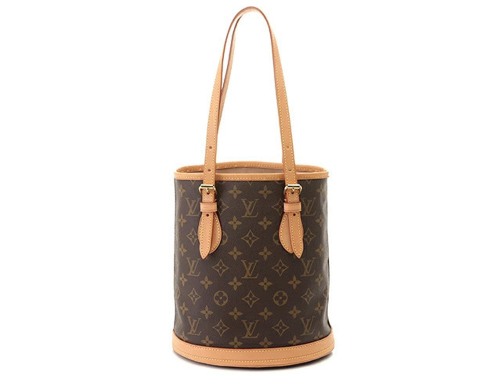 LOUIS VUITTON Bucket Monogram Leather Shoulder Brown